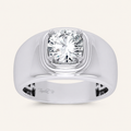 2CT Round Cut Certified Lab Grown Diamond Solitaire Men's Ring