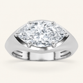 2CT Marquise Cut Lab Grown Diamond East West Solitaire Ring