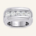 2CT Round Cut Certified Lab Grown Diamond Men's Band