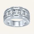 2CT Round Cut Certified Lab Grown Diamond Men's Band