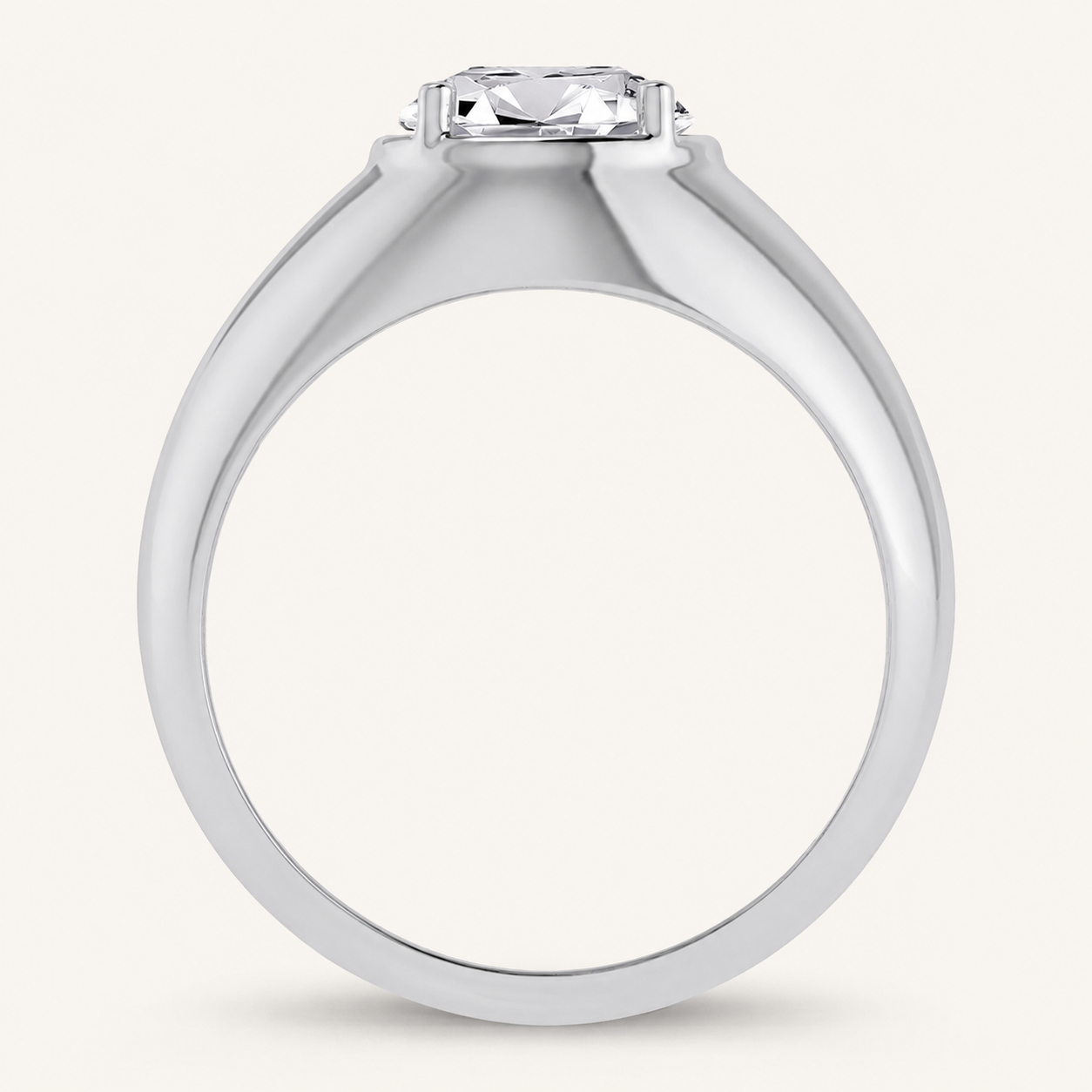 2CT Round Cut Certified Lab Grown Diamond Men's Band