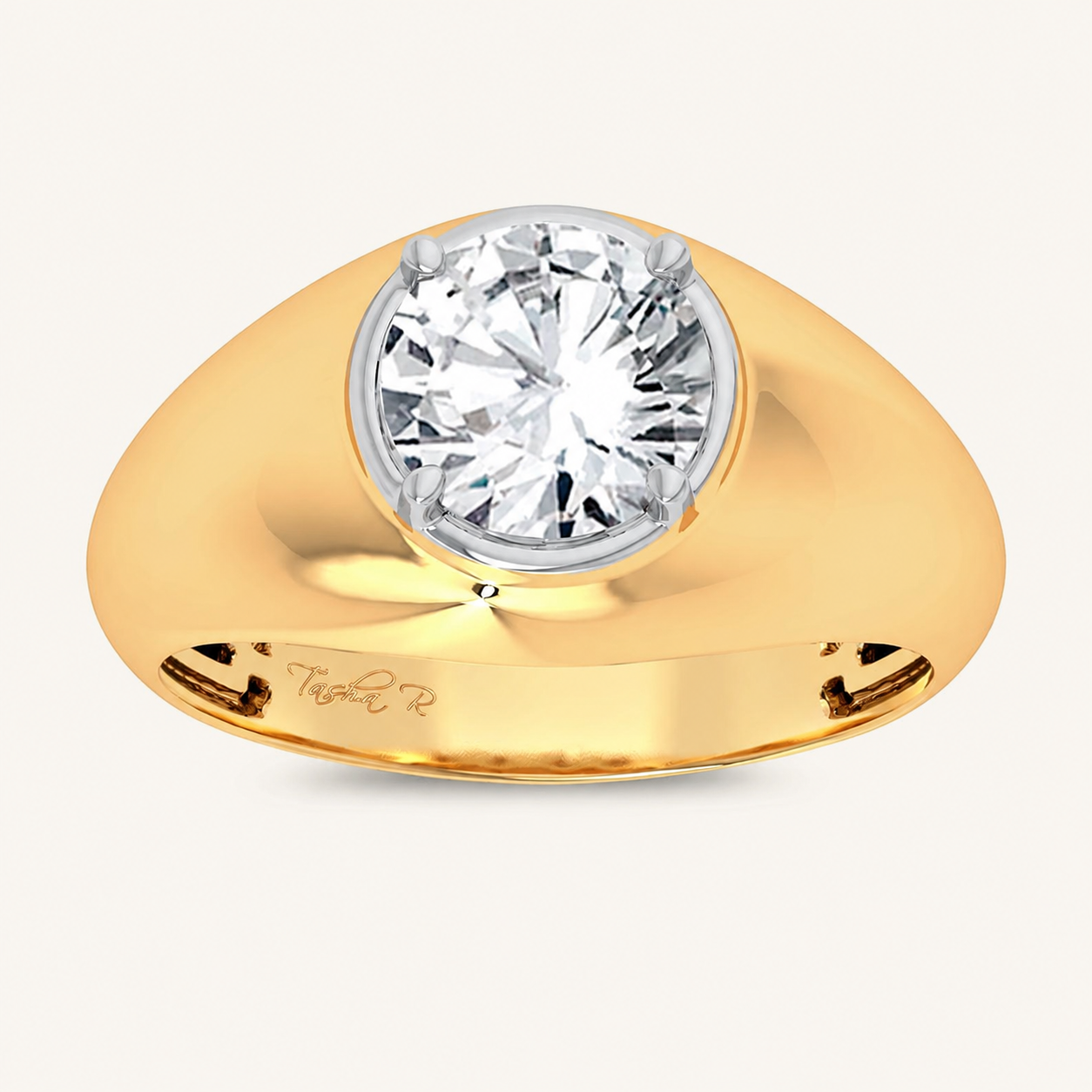 2CT Round Cut Certified Lab Grown Diamond Men's Band