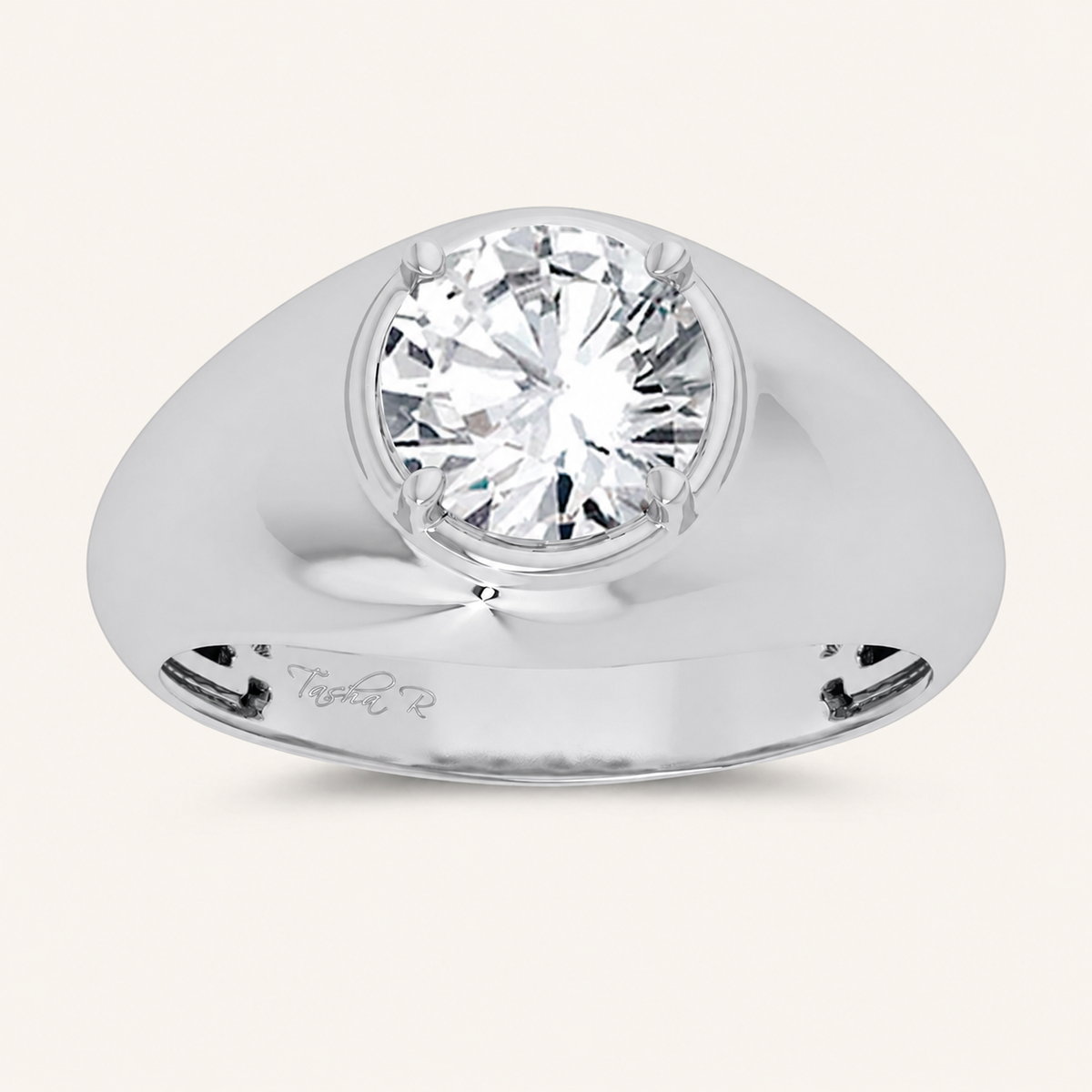2CT Round Cut Certified Lab Grown Diamond Men's Band