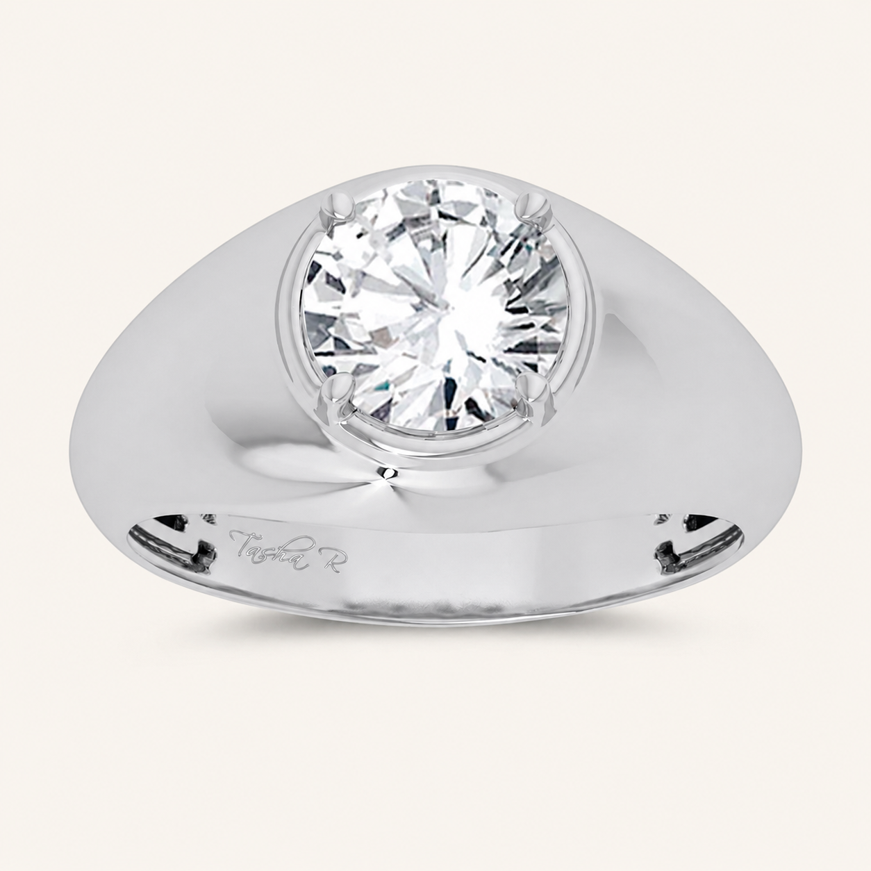 2CT Round Cut Certified Lab Grown Diamond Men's Band