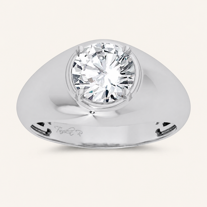 2CT Round Cut Certified Lab Grown Diamond Men's Band