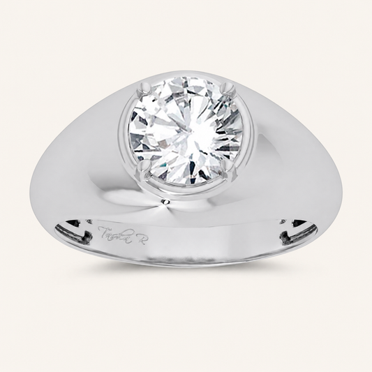 2CT Round Cut Certified Lab Grown Diamond Men's Band