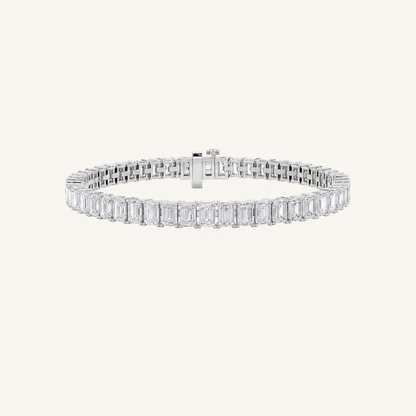 16.75CT Emerald Cut Lab Grown Diamond Tennis Bracelet