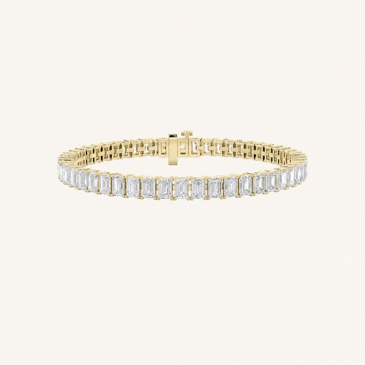 16.75CT Emerald Cut Lab Grown Diamond Tennis Bracelet