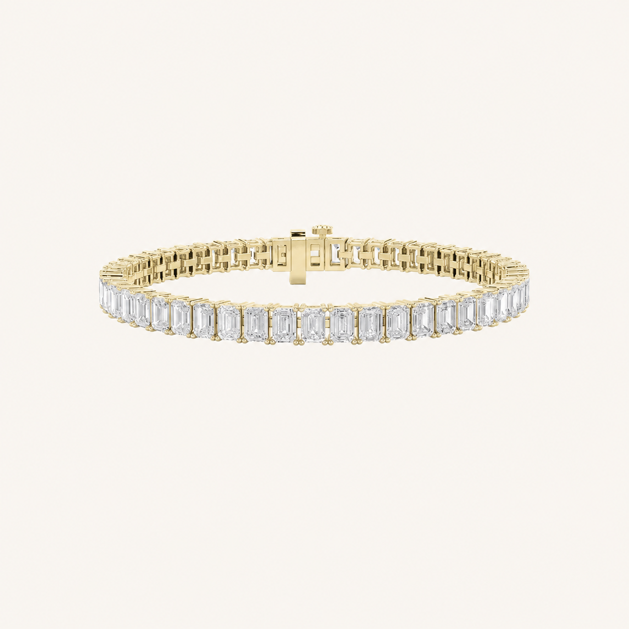 16.75CT Emerald Cut Lab Grown Diamond Tennis Bracelet