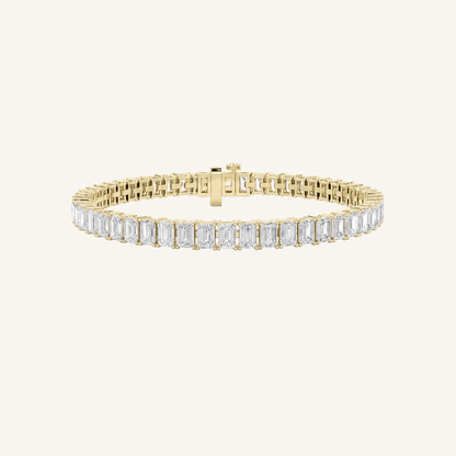 16.75CT Emerald Cut Lab Grown Diamond Tennis Bracelet