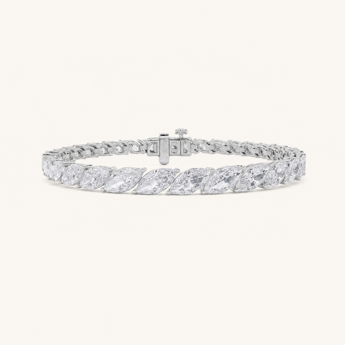 13CT Marquise Cut Lab Grown Diamond Tennis Bracelet