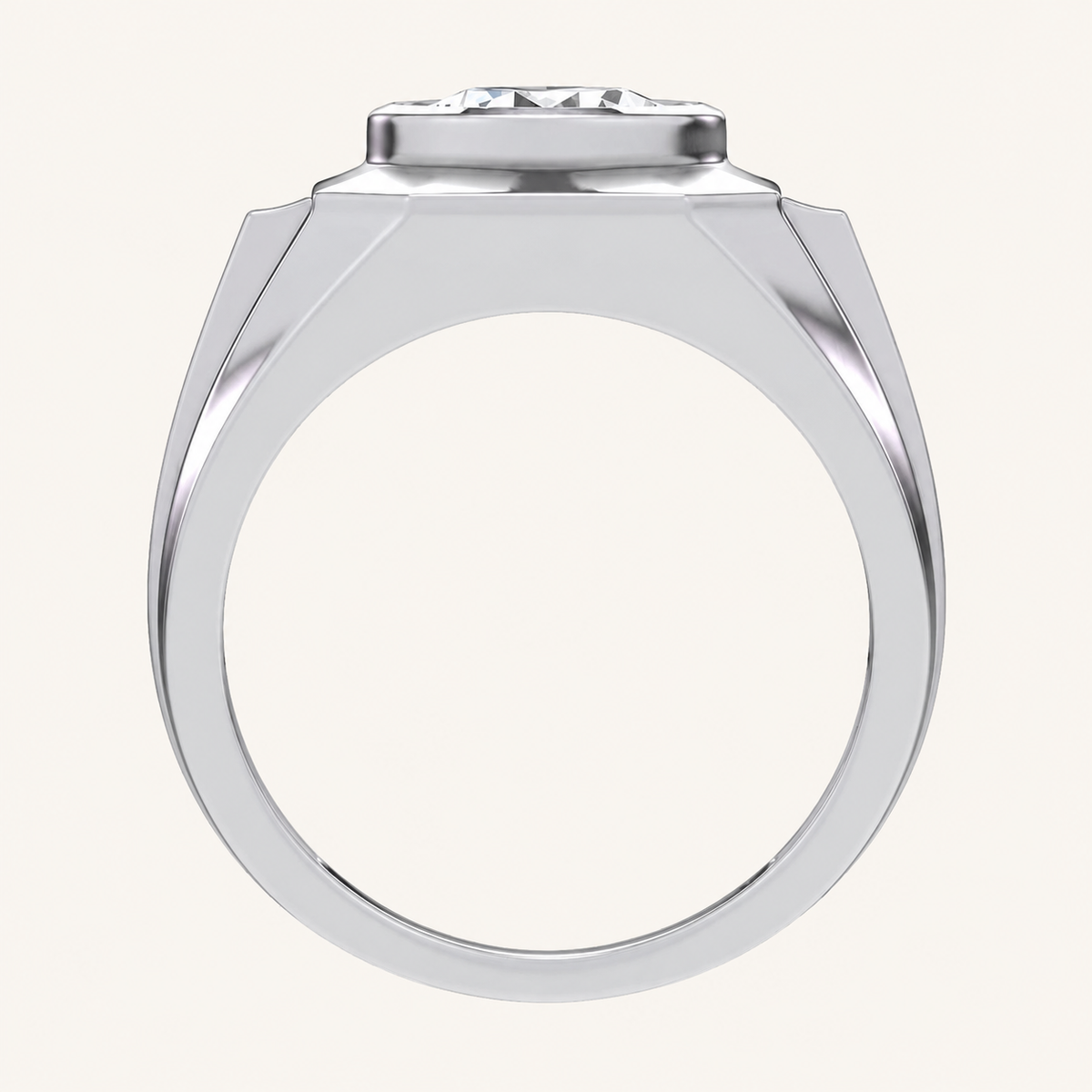 3CT Round Cut Lab Grown Diamond Solitaire Men's Ring