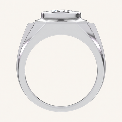 3CT Round Cut Lab Grown Diamond Solitaire Men's Ring