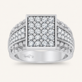 1.50CT Round Cut Lab Grown Diamond Cluster Men's Ring