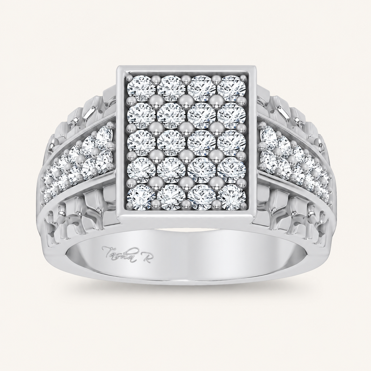 1.50CT Round Cut Lab Grown Diamond Cluster Men's Ring