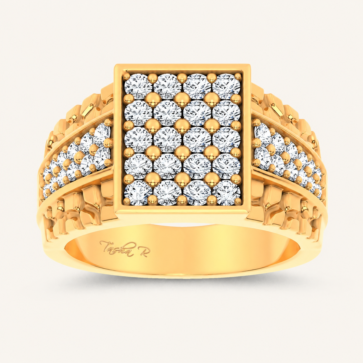 1.50CT Round Cut Lab Grown Diamond Cluster Men's Ring