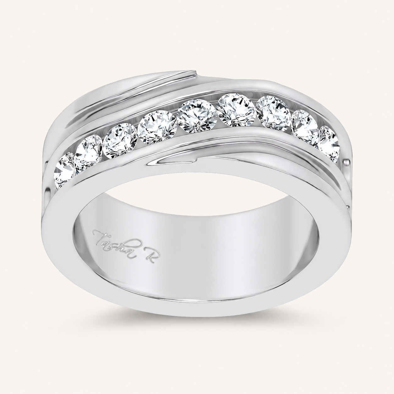 1CT Round Cut Lab Grown Diamond Men's Band
