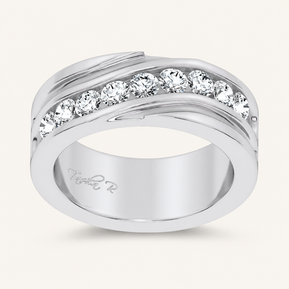 1CT Round Cut Lab Grown Diamond Men's Band