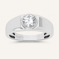1.00CT Round Cut Lab Grown Diamond Solitaire Men's Ring