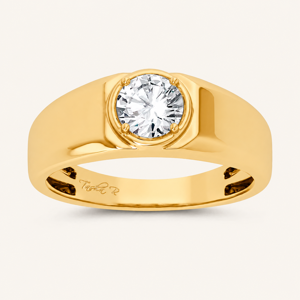 1.00CT Round Cut Lab Grown Diamond Solitaire Men's Ring
