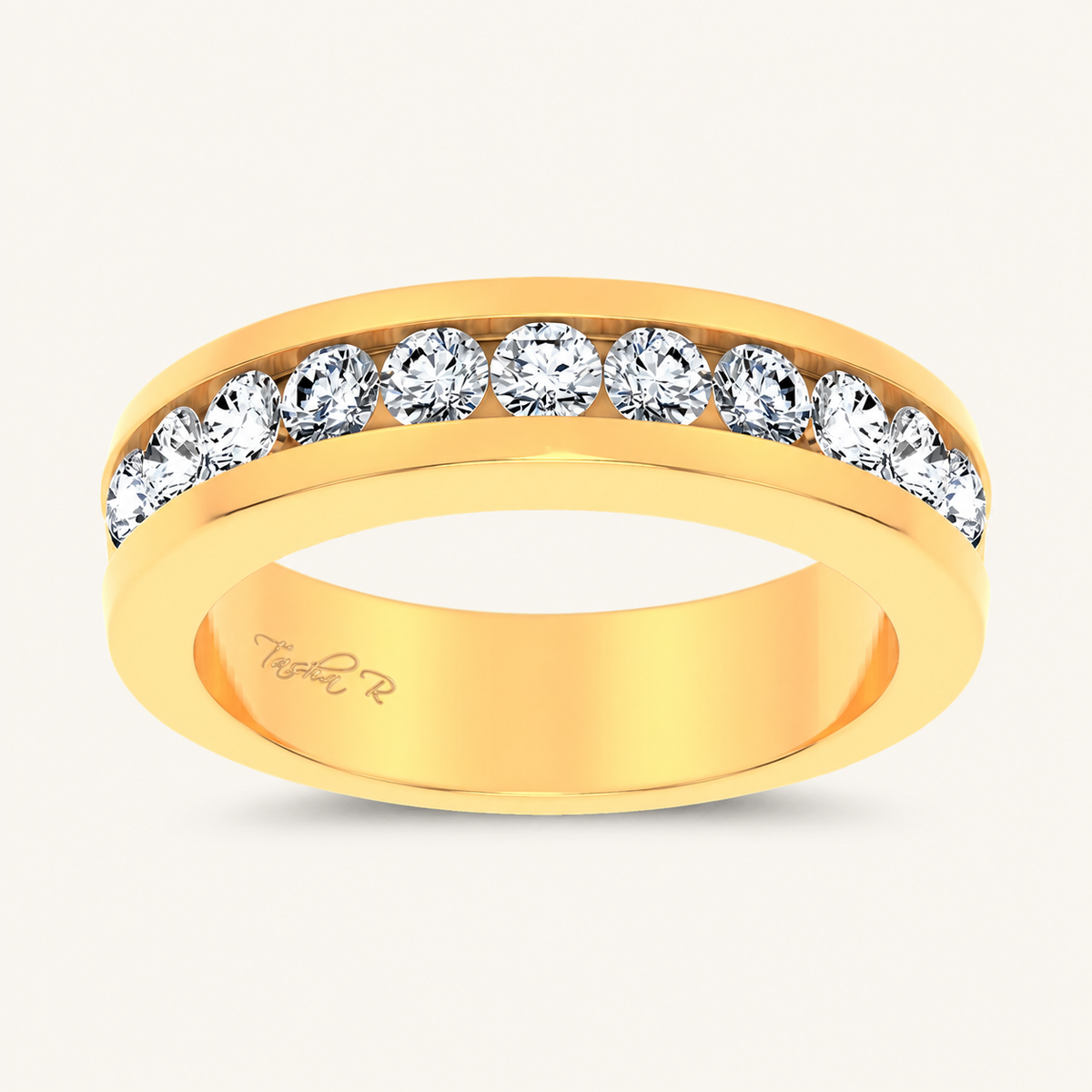 1CT Round Cut Lab Grown Diamond Men's Band