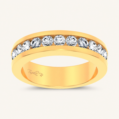 1CT Round Cut Lab Grown Diamond Men's Band