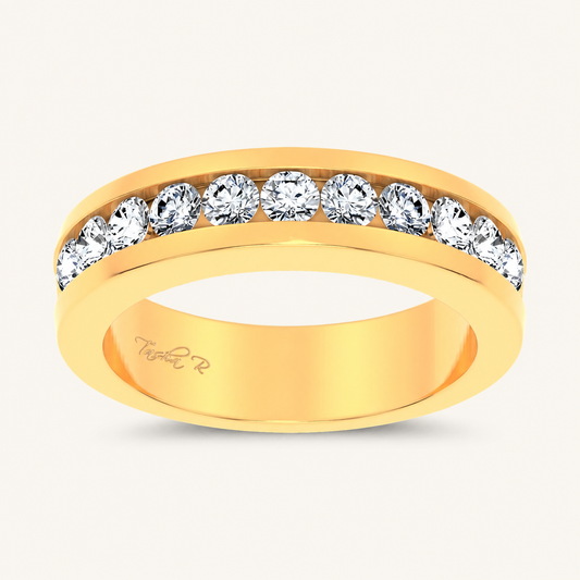 1CT Round Cut Lab Grown Diamond Men's Band