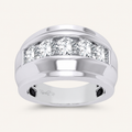 2CT Round Cut Lab Grown Diamond Men's Band