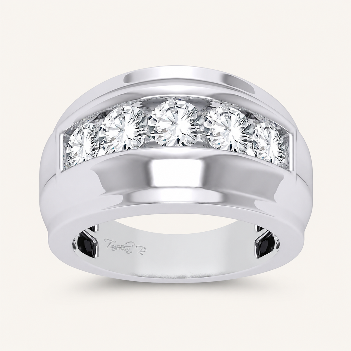 2CT Round Cut Lab Grown Diamond Men's Band