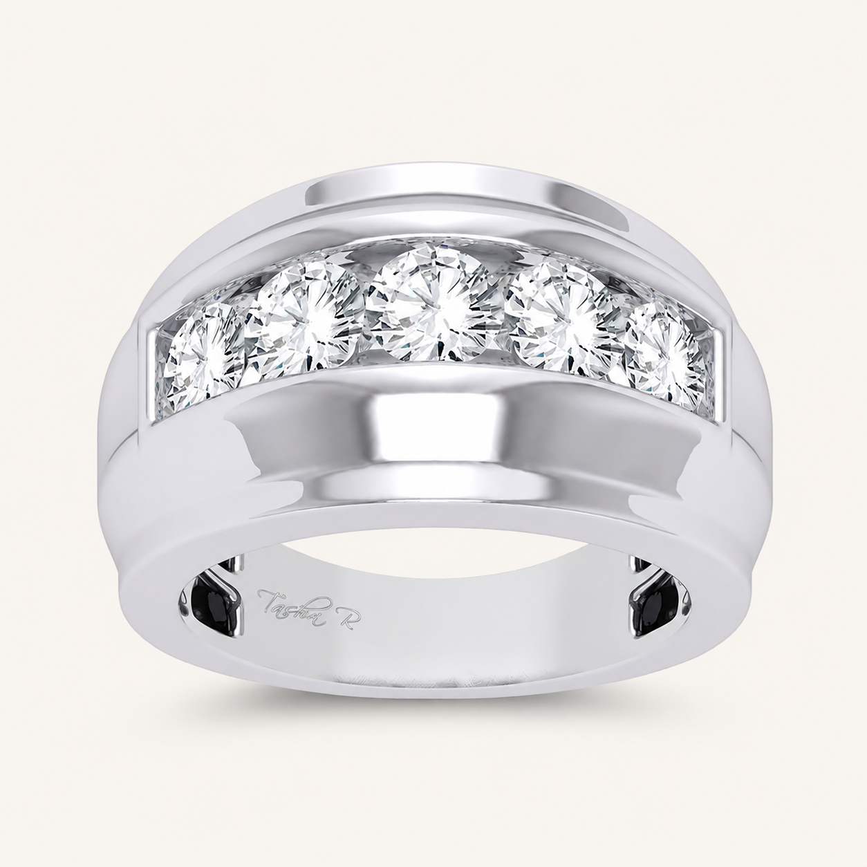 2CT Round Cut Lab Grown Diamond Men's Band