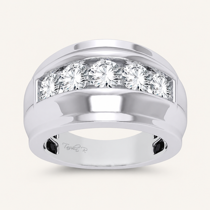 2CT Round Cut Lab Grown Diamond Men's Band