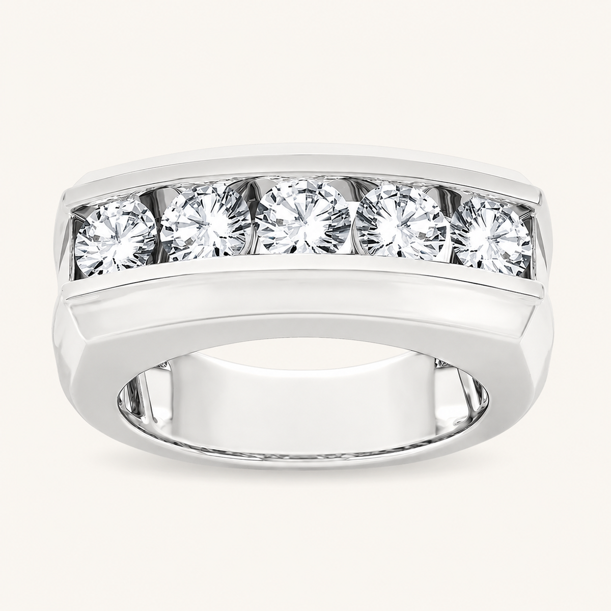 2.00CT Round Cut Lab Grown Diamond Men's Band