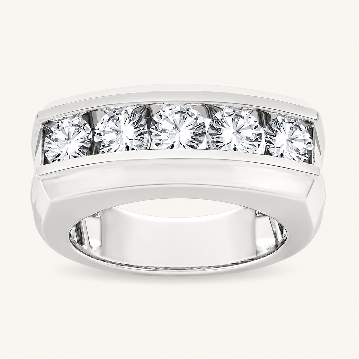 2.00CT Round Cut Lab Grown Diamond Men's Band