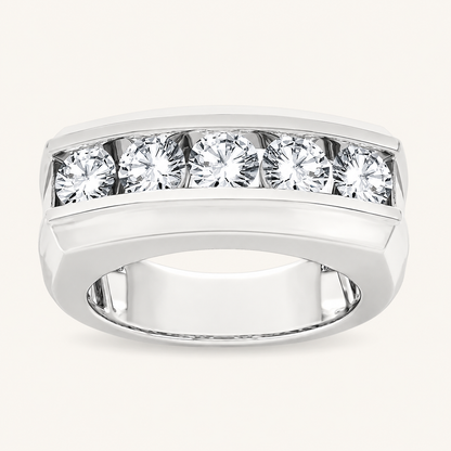 2.00CT Round Cut Lab Grown Diamond Men's Band