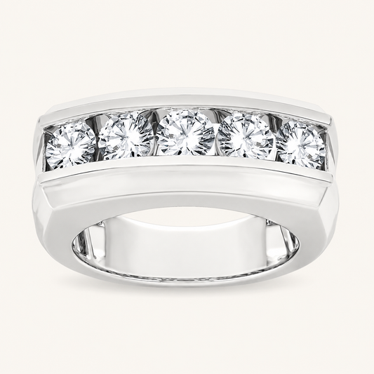 2.00CT Round Cut Lab Grown Diamond Men's Band
