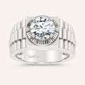 2.00CT Round Cut Certified Lab Grown Diamond Solitaire Men's Ring