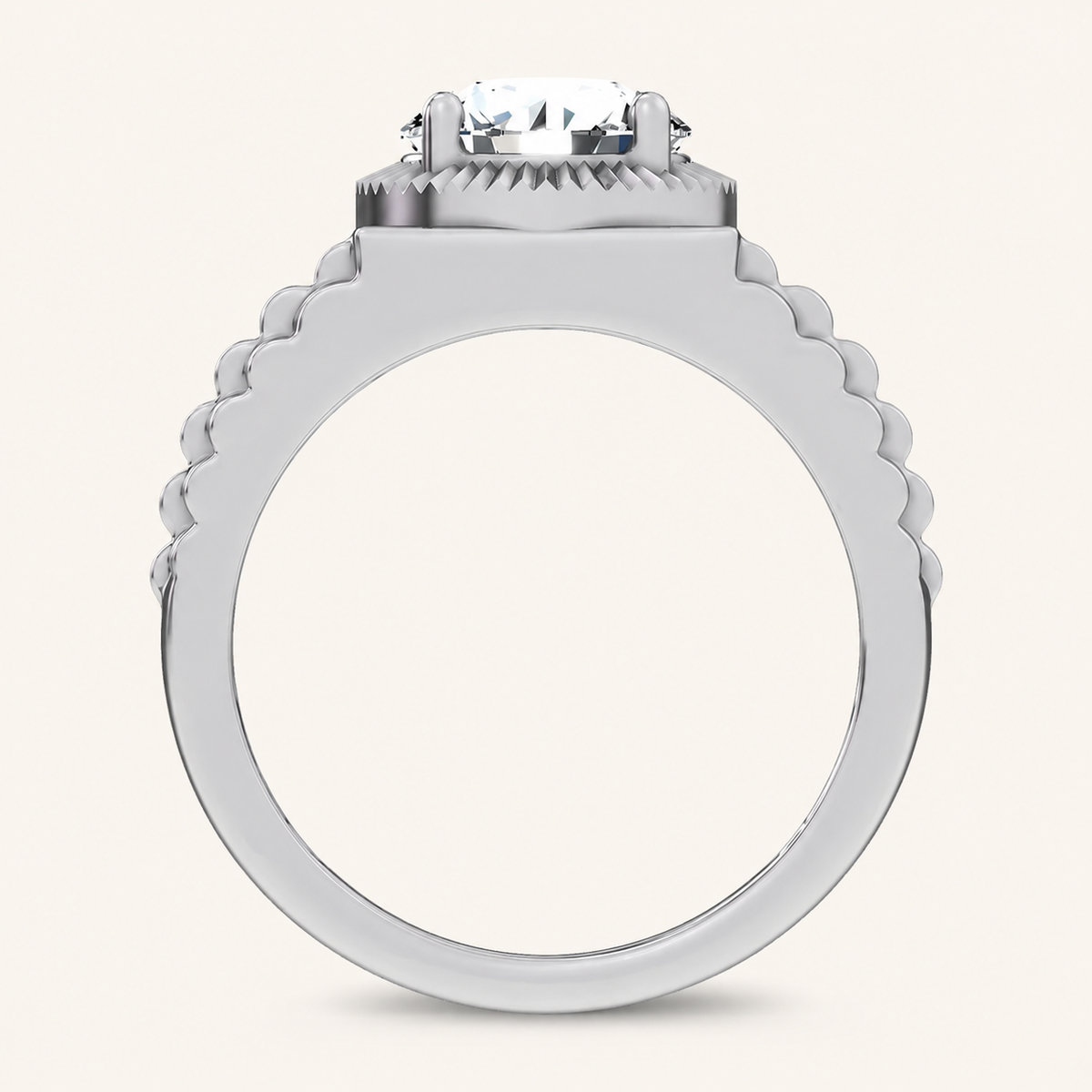 2.00CT Round Cut Certified Lab Grown Diamond Solitaire Men's Ring