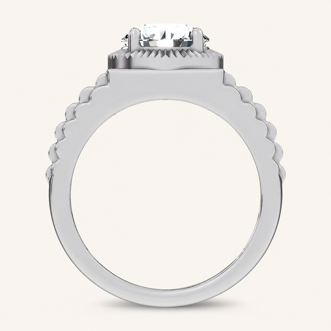 2.00CT Round Cut Certified Lab Grown Diamond Solitaire Men's Ring