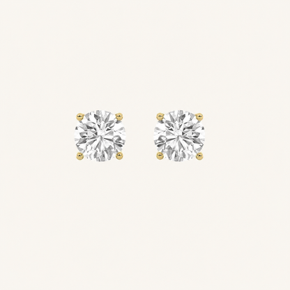 3CT Round Cut Lab Grown Diamond Stud Earrings