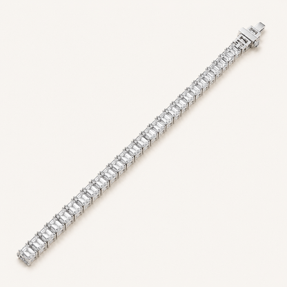 11CT Emerald Cut Lab Grown Diamond Tennis Bracelet