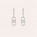 1CT Emerald Cut Lab Grown Diamond Paperclip Dangle Earrings