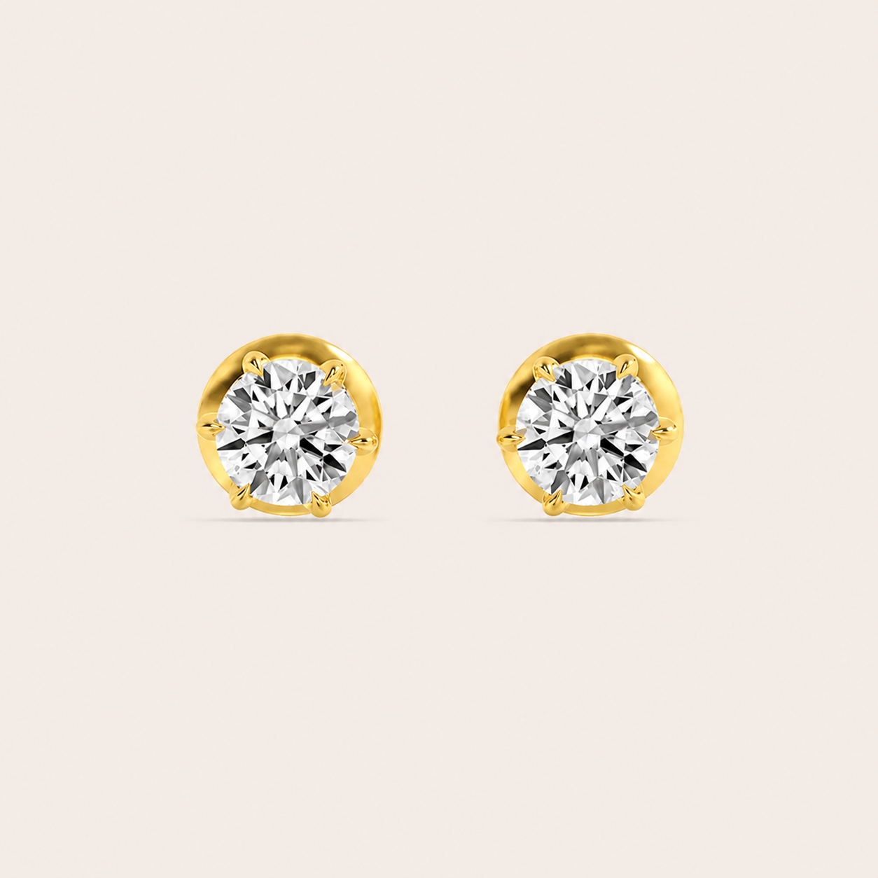 3CT Round Cut Lab Grown Diamond Hidden Halo Stud Earrings