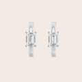 1.5CT Emerald Cut Lab Grown Diamond Solitaire Huggie Earrings