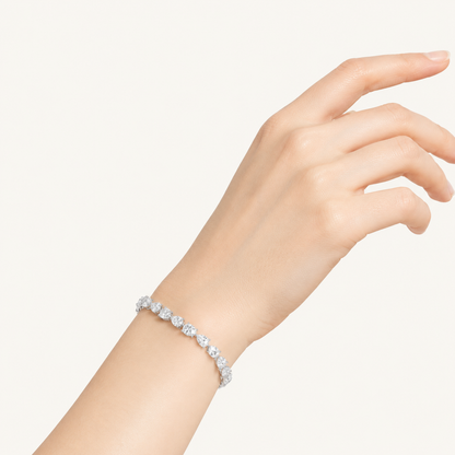 12CT Pear Cut Lab Grown Diamond Tennis Bracelet