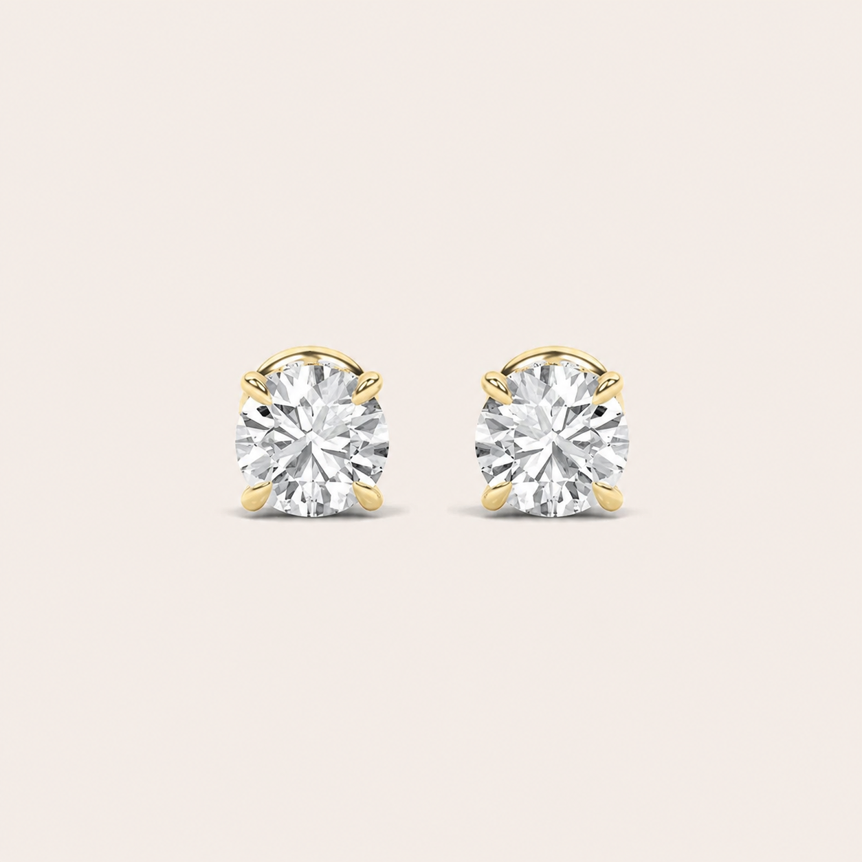 5CT Round Cut Lab Grown Diamond Hidden Halo Stud Earrings