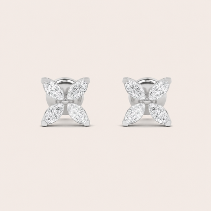 1.5CT Marquise Cut Lab Grown Diamond Flower Earrings