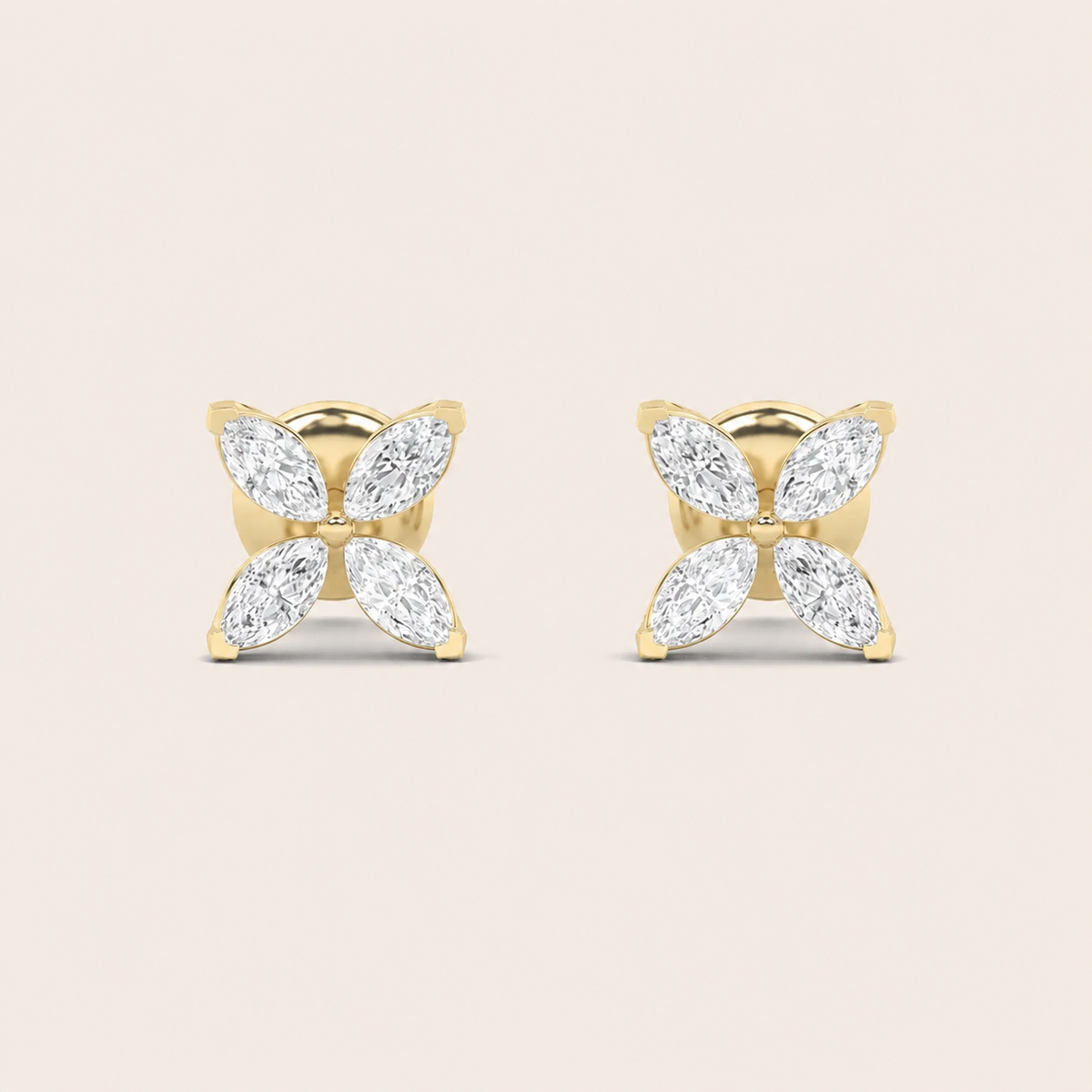 1.5CT Marquise Cut Lab Grown Diamond Flower Earrings