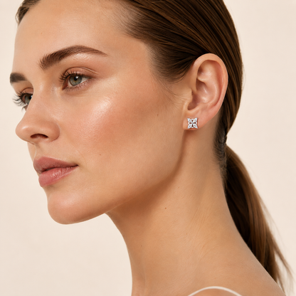 2CT Marquise Cut Lab Grown Diamond Flower Earrings
