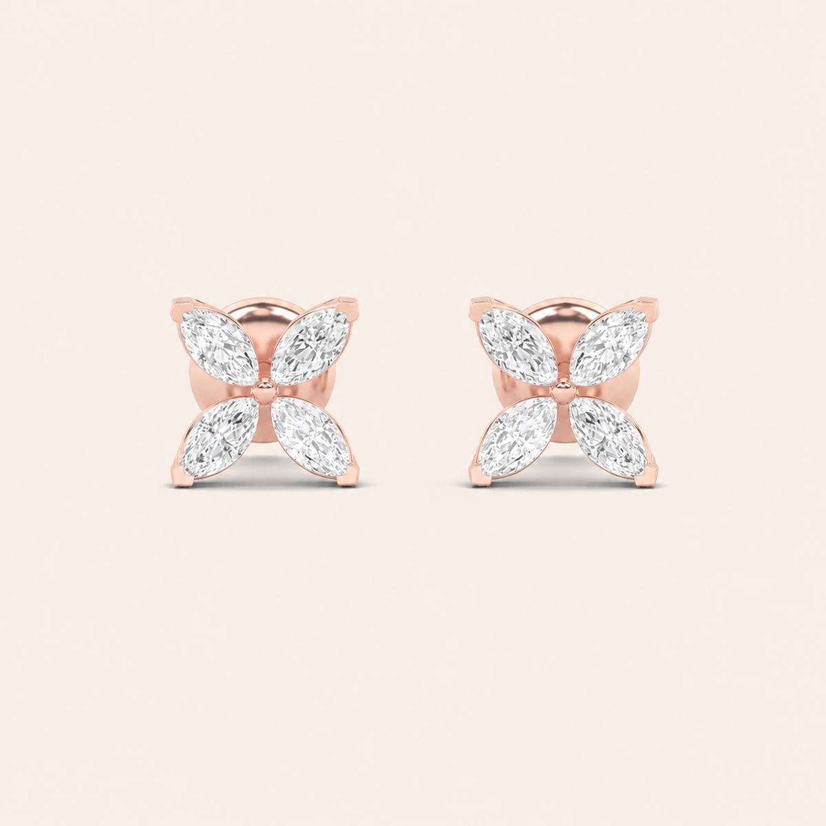 1.5CT Marquise Cut Lab Grown Diamond Flower Earrings