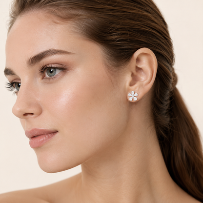 2.5CT Pear Cut Lab Grown Diamond Floral Earrings